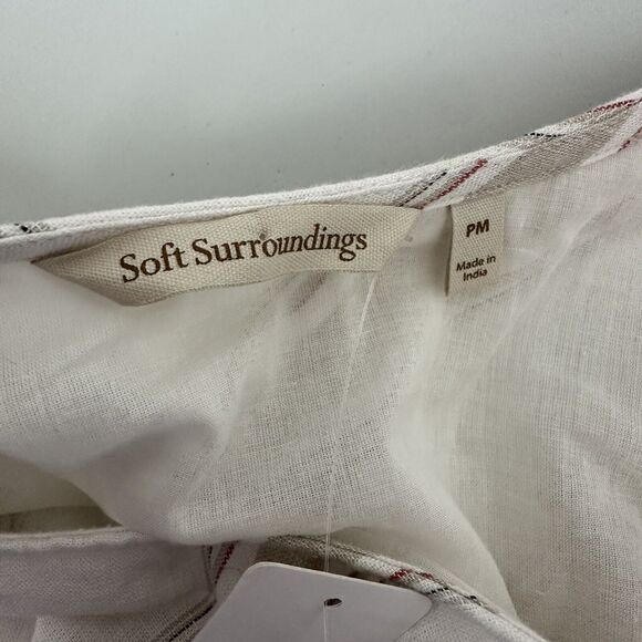 Soft Surroundings Dress Womens Medium Petite Ivory Equinox Linen Beach Neutral - Picture 7 of 15